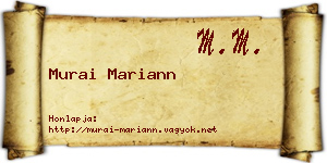 Murai Mariann névjegykártya